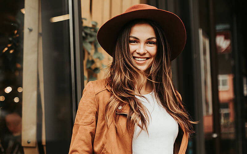 Young woman smiling after LASIK