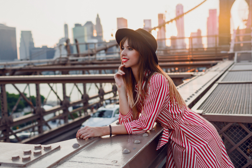 Young woman enjoying the view after LASIK