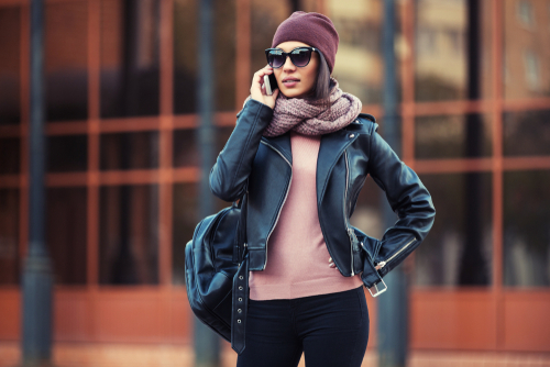 Woman wearing sunglasses outside after LASIK