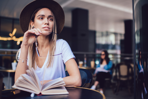 Young woman considering LASIK eye surgery