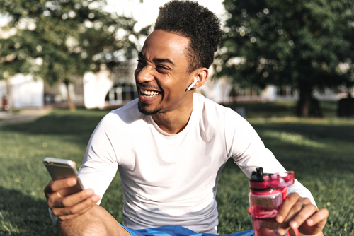 Man smiling after LASIK