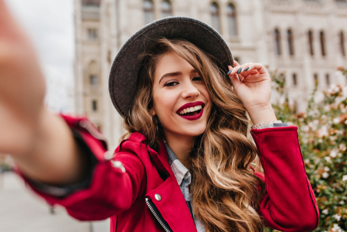 Woman smiling